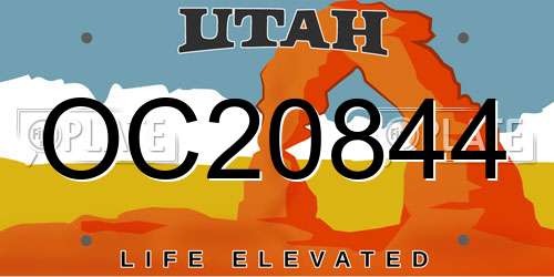 OC20844 Utah License Plate