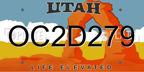 OC2D279 Utah License Plate