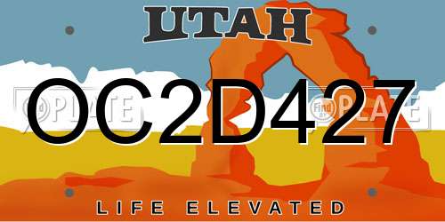 OC2D427 Utah License Plate