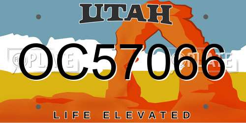 OC57066 Utah License Plate