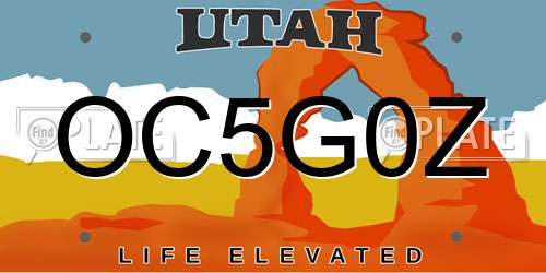 OC5G0Z Utah License Plate
