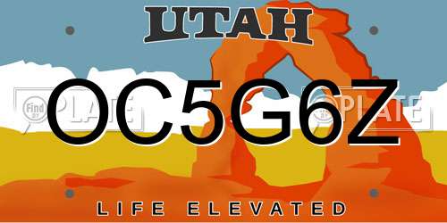 OC5G6Z Utah License Plate