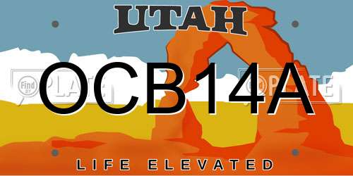 OCB14A Utah License Plate