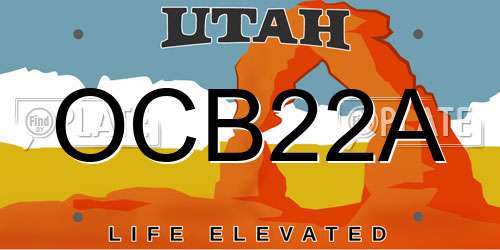 OCB22A Utah License Plate