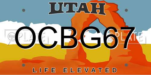 OCBG67 Utah License Plate
