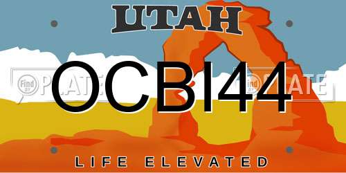 OCBI44 Utah License Plate