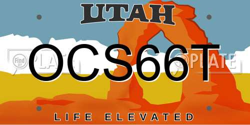 OCS66T Utah License Plate