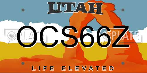 OCS66Z Utah License Plate
