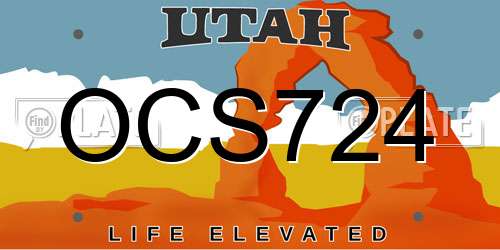 OCS724 Utah License Plate