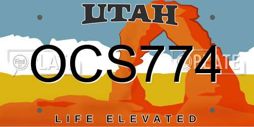 OCS774 Utah License Plate