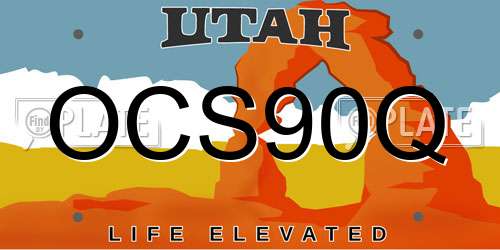OCS90Q Utah License Plate