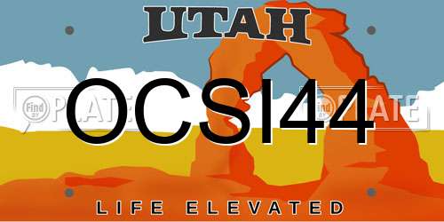 OCSI44 Utah License Plate