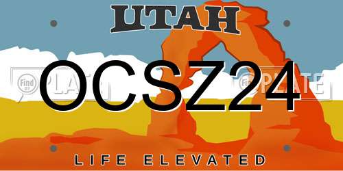 OCSZ24 Utah License Plate