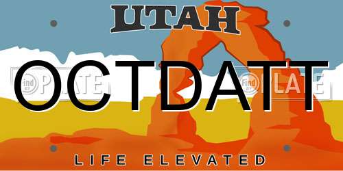 OCTDATT Utah License Plate
