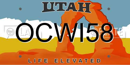 OCWI58 Utah License Plate
