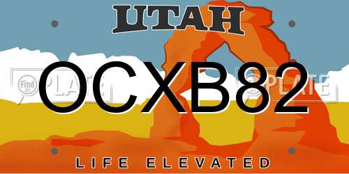 OCXB82 Utah License Plate