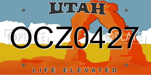 OCZ0427 Utah License Plate