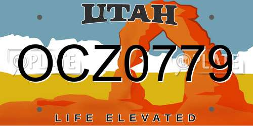 OCZ0779 Utah License Plate