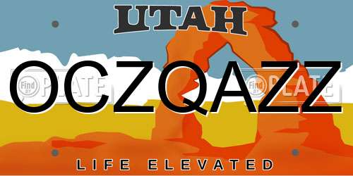 OCZQAZZ Utah License Plate