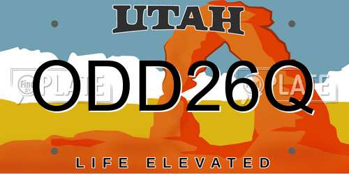 ODD26Q Utah License Plate