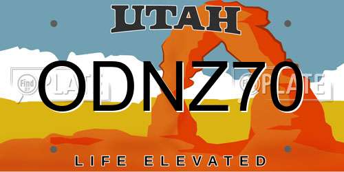 ODNZ70 Utah License Plate