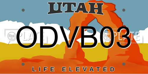 ODVB03 Utah License Plate