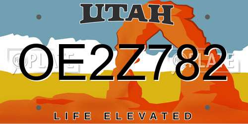 OE2Z782 Utah License Plate