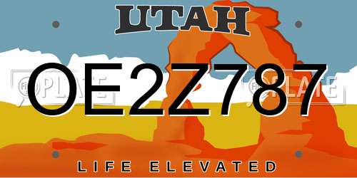 OE2Z787 Utah License Plate