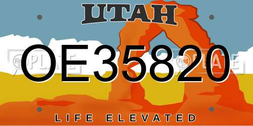 OE35820 Utah License Plate