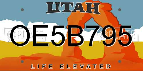 OE5B795 Utah License Plate