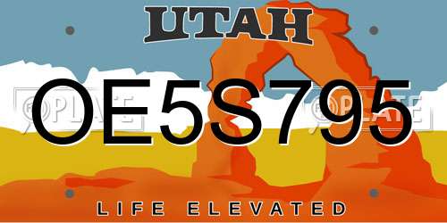 OE5S795 Utah License Plate