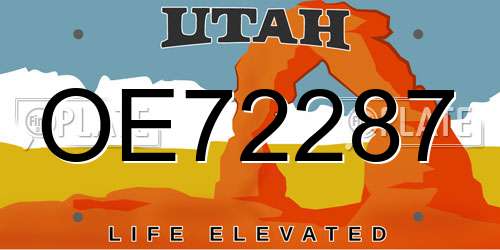 OE72287 Utah License Plate