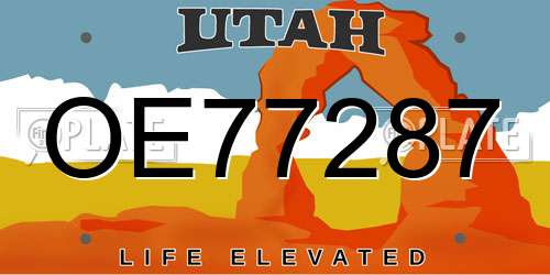 OE77287 Utah License Plate