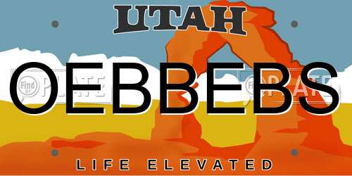 OEBBEBS Utah License Plate