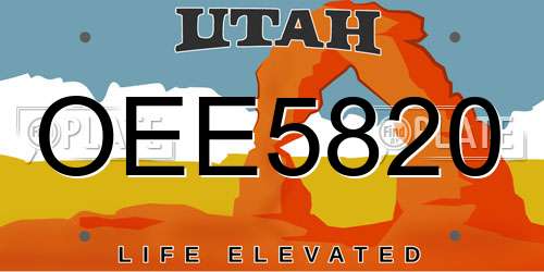 OEE5820 Utah License Plate