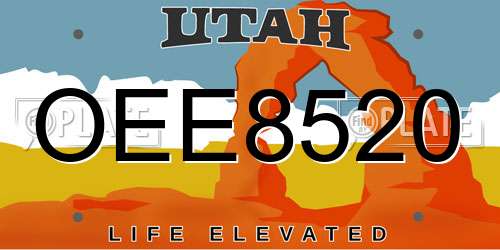 OEE8520 Utah License Plate