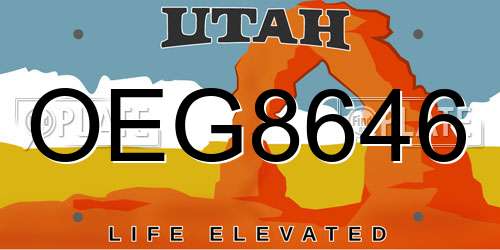 OEG8646 Utah License Plate