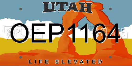 OEP1164 Utah License Plate
