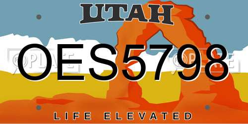 OES5798 Utah License Plate