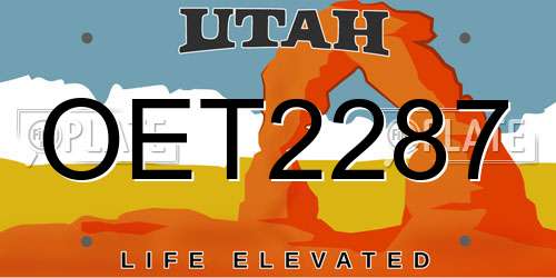 OET2287 Utah License Plate