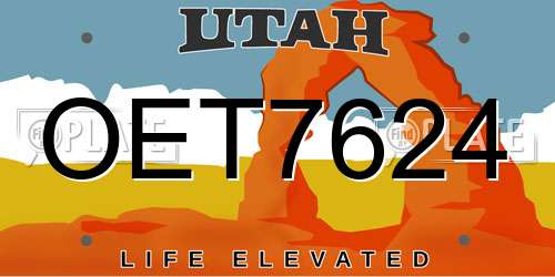 OET7624 Utah License Plate