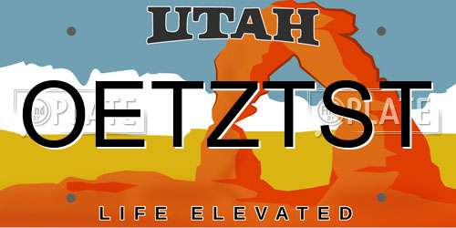OETZTST Utah License Plate