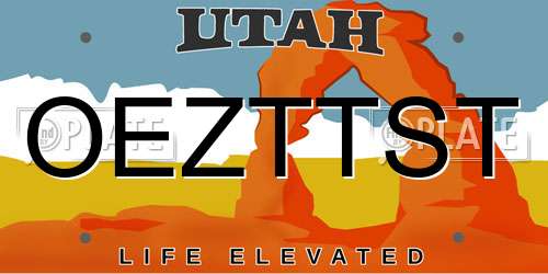 OEZTTST Utah License Plate
