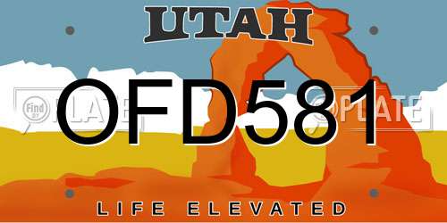 OFD581 Utah License Plate