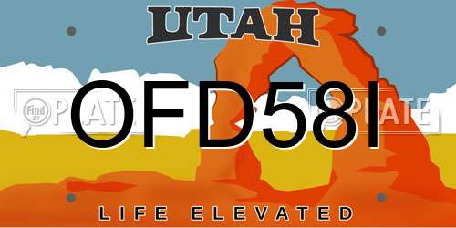 OFD58I Utah License Plate