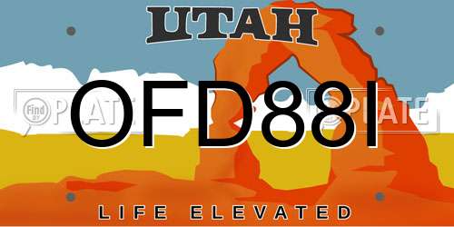 OFD88I Utah License Plate