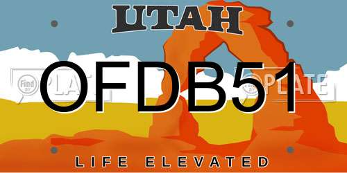 OFDB51 Utah License Plate