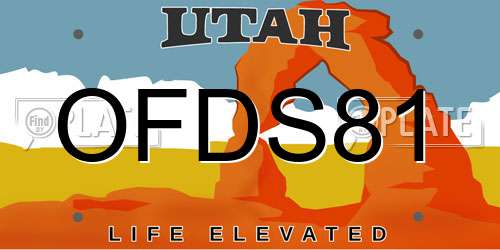 OFDS81 Utah License Plate