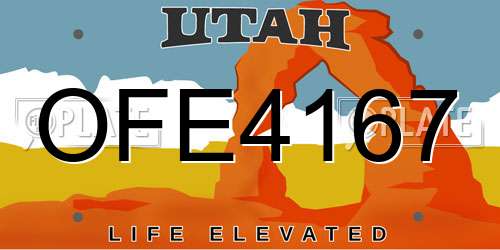 OFE4167 Utah License Plate