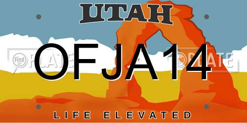 OFJA14 Utah License Plate